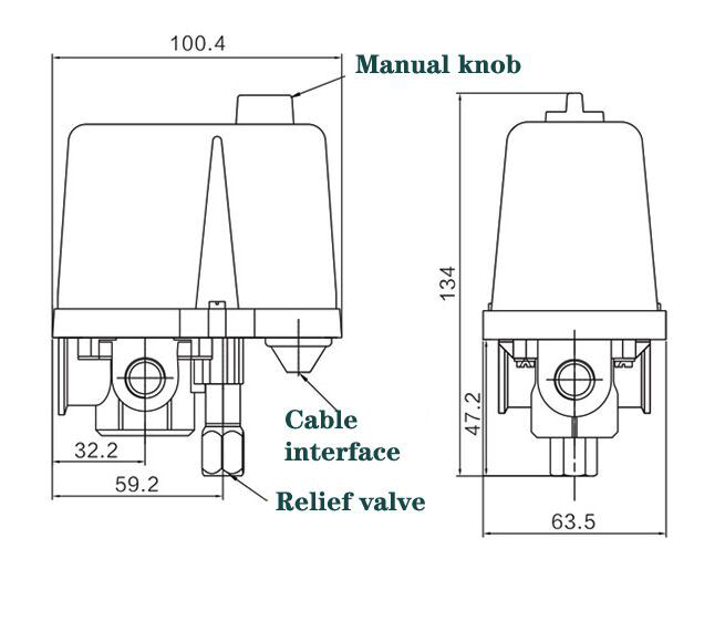 Water pump pressure swirch size