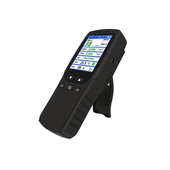 Handheld Air Quality Monitor, PM2.5/HCHO/TVOC/Temperature/Humidity