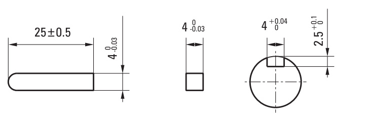 40W ac gear motor keyway dimension