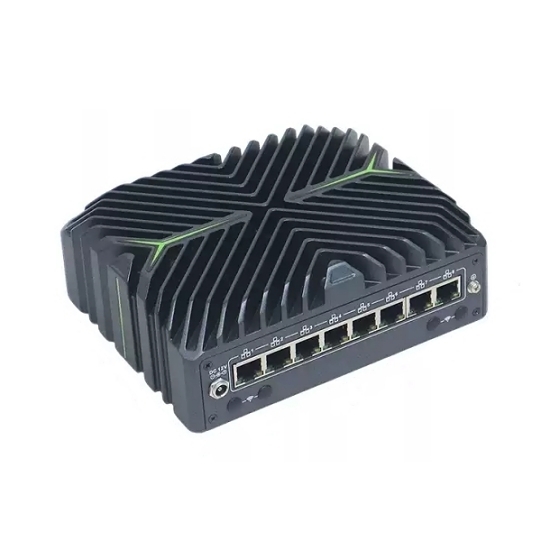 Small Fanless Industrial PC, Intel Core Ultra, DDR5, 8*2.5G LAN