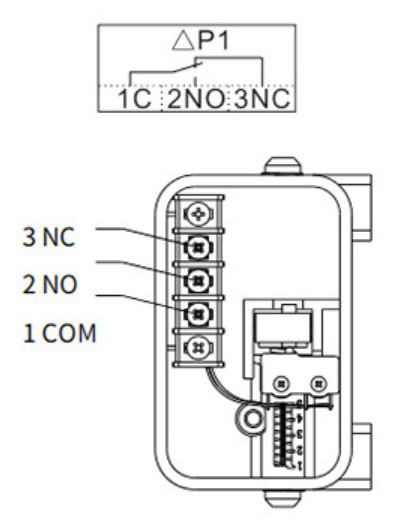 Differential pressure flow switch wiring