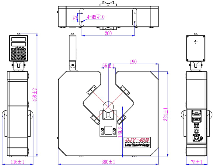 Laser diameter gauge 40mm dimension