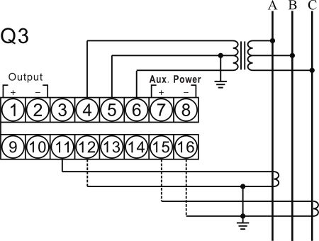 Reactive power transducer 3 phase wiring