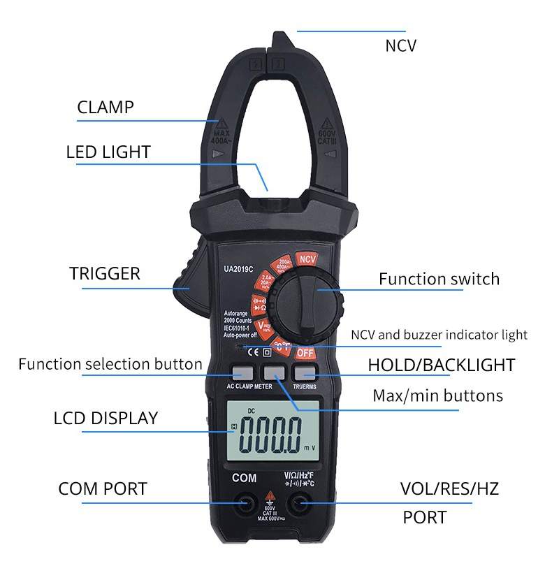 Digital Clamp Meter AC 400 amp Details
