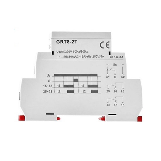 Time Delay Relay, Double Delay On, AC 220V, AC/DC 12-240V