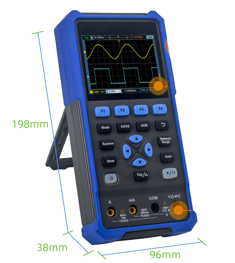 Handheld oscilloscope dimension