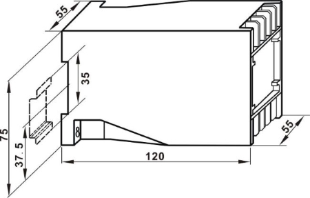 Dimensions of 1 phase AC current power transducer