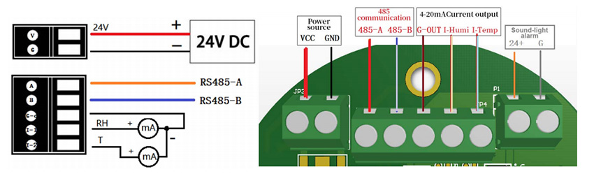 Explosion-proof temperature and humidity sensor wiring