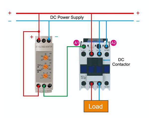 Monitoring relay contactor wiring