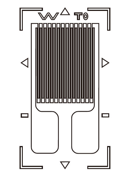 Uniaxial strain gauge structure