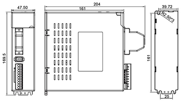 400W AC servo motor kit drive size
