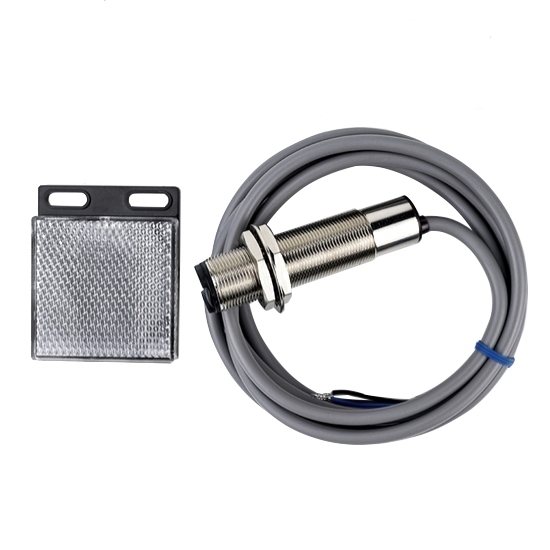 M18 Photoelectric Switch Sensor, Retro Reflective, 2m