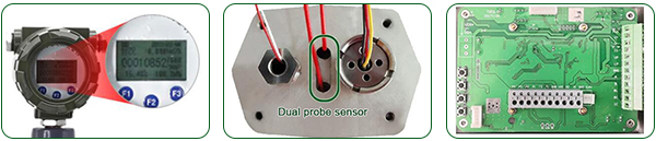 Vortex flow meter for gas feature