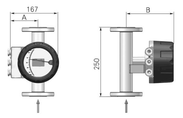 Metal tube variable area flow meter sizes