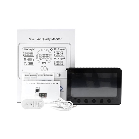 Smart Air Quality Tester, CO2/ PM2.5/ TVOC/ PM1.0/TEMP/ HUM
