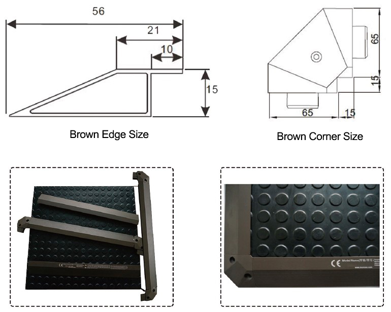 Safety mat brown edge dimension