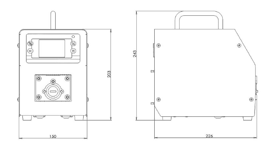 Dimensions of 270 GPD Peristaltic Dosing Pump