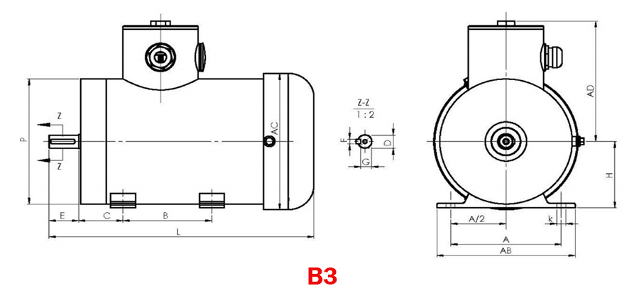 Dimension of 10hp stainless steel motor