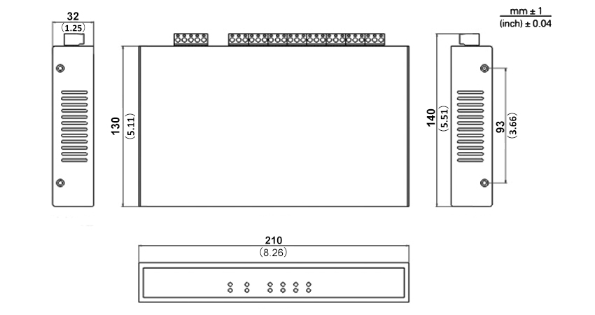 RS232 to RS485 hub of 8 ports