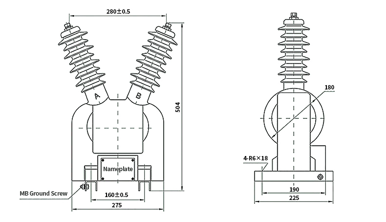 10KV potential transformer overall dimension