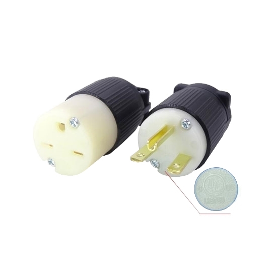 15A 250V Locking Plug, 2 Pole, 3 Wire
