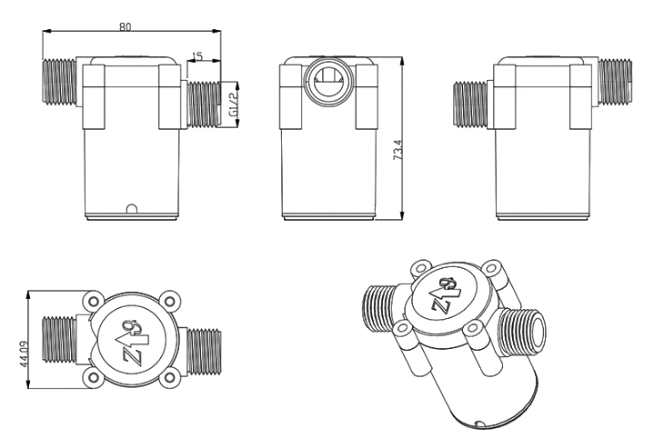 small water turbine electric generator with display screen dimension