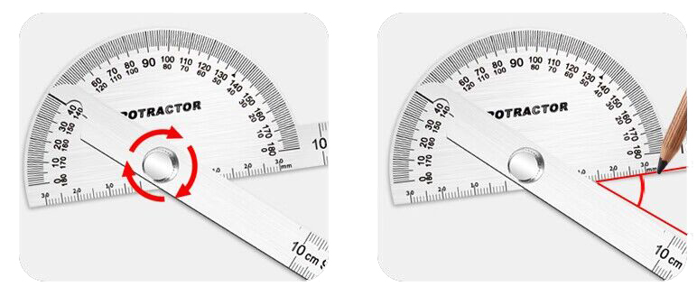 Angle protractor scribing method