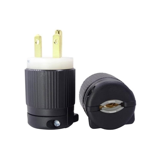 15A 250V Locking Plug, 2 Pole, 3 Wire