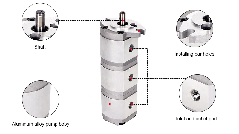 1/2/3 GPM Hydraulic Triple Gear Pump Details