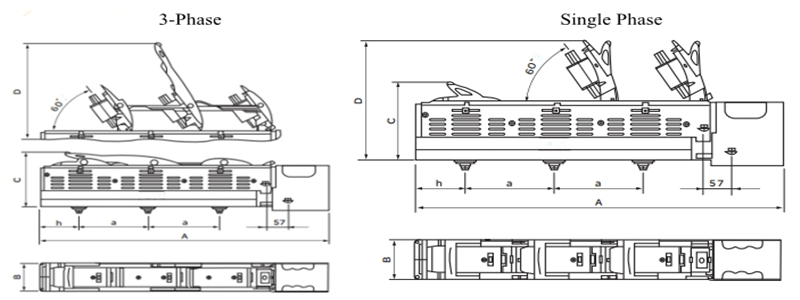 250/400/630A Isolator Switch Installation Dimension
