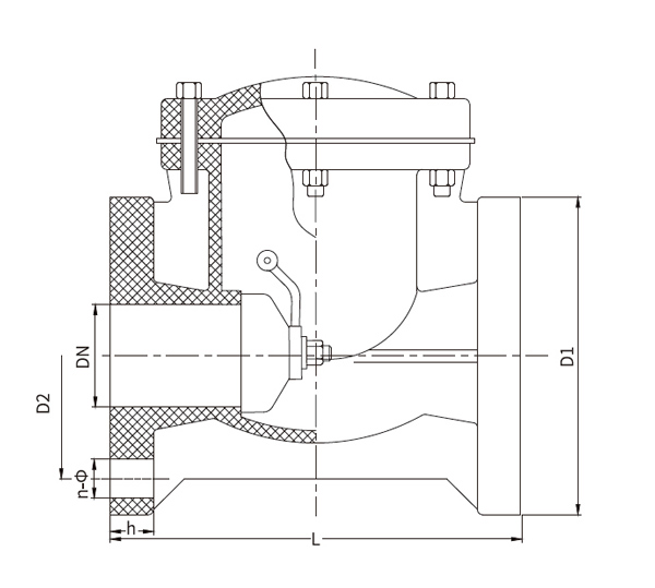 Swing check valve dimension