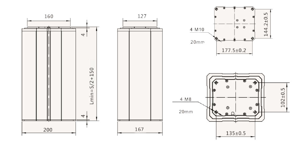 Tatami electric lifting column dimension