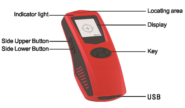 Handheld concrete rebar scanner detail