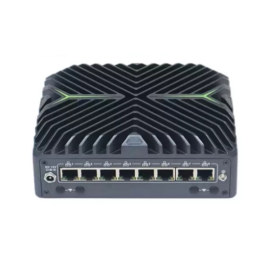 Small Fanless Industrial PC, Intel Core Ultra, DDR5, 8*2.5G LAN