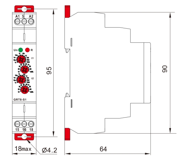 Asymmetric cycler timer relay dimensions