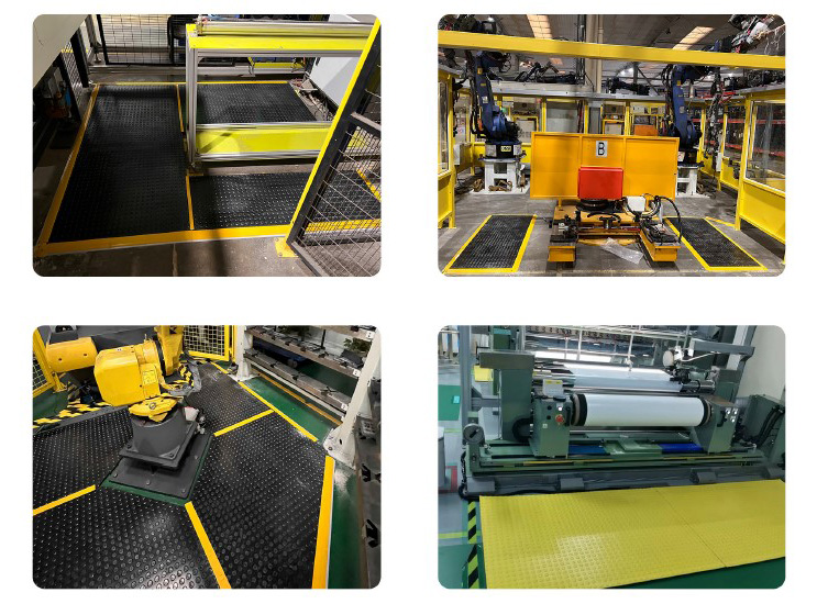 Industrial safety mat installation example