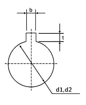 Diaphragm coupling keyway dimension