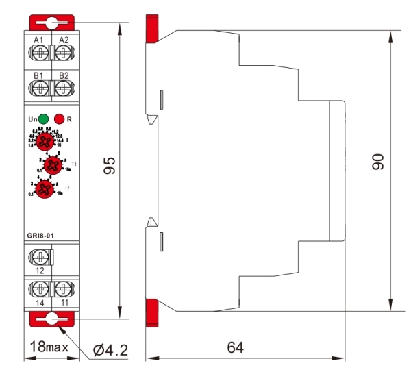 Current monitoring relay dimension