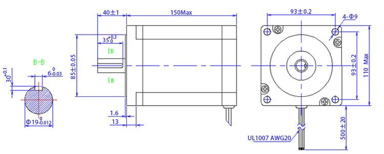 Nema 42 19mm dimension.