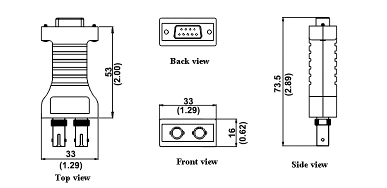 Dimension of multimode fiber converter