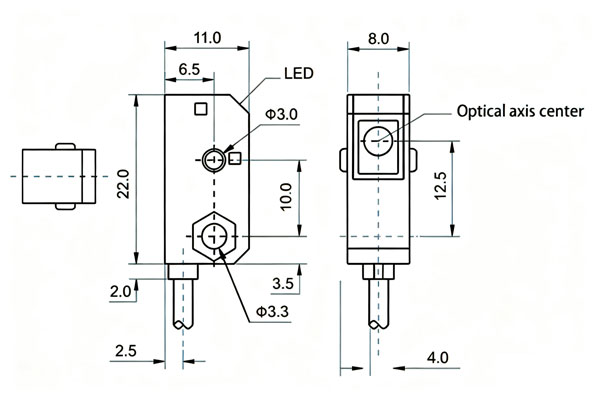 infrared through beam photoelectric sensor