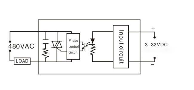 Single Phase DC to AC SSR Wiring Diagram