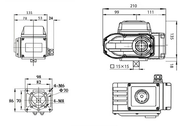16 outline actuator size