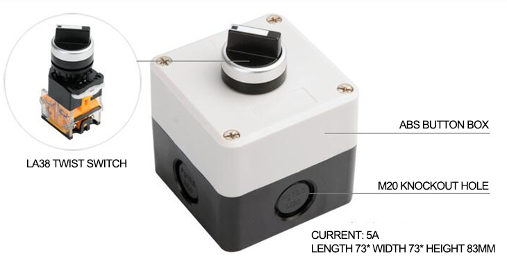 Push button switch 1 NC 1 NO structure