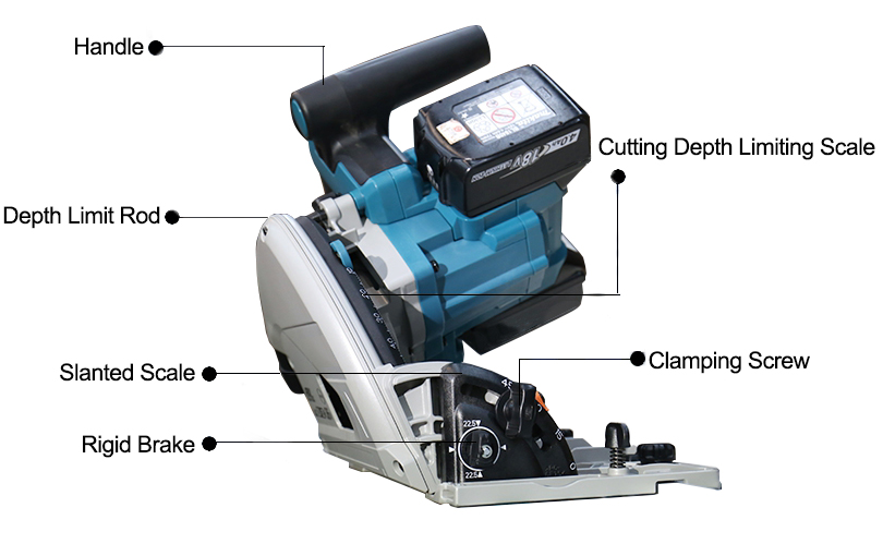 6 1/2 inch cordless circular saw detail