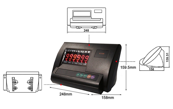 Electronic weighing scale indicator size