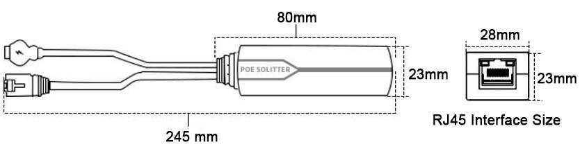 12W PoE splitter dimension