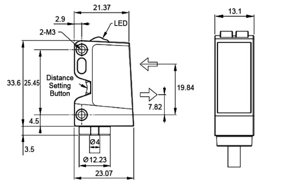 Infrared photoelectric sensor size