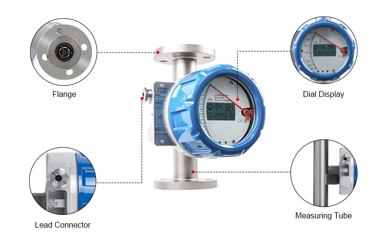 Metal tube variable area flow meter details