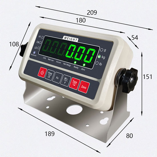 Digital weight indicator size